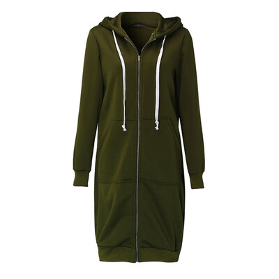 

Autumn Winter Women Casual Long Zipper Hooded Jacket Plus Size Hoodies Sweatshirt Vintage 3  Long Sleeve Outwear Hoody Coat