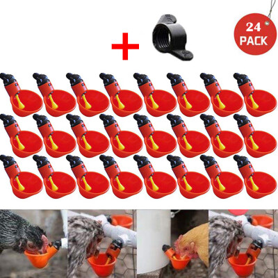 

Siaonvr Feed Automatic Bird Coop Poultry Chicken Fowl Drinker Water Drinking Cups 24Pcs