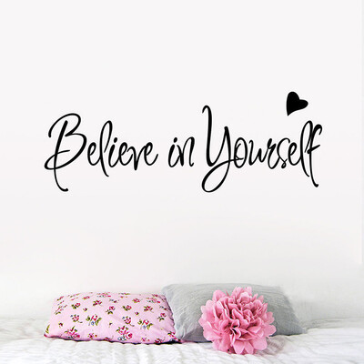 

Believe on Yourself Carved Wall Stickers Living Room Bedroom Creative Wallpaper