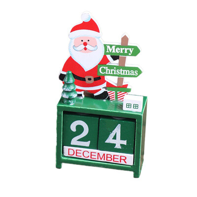

New Hot Christmas Wooden Deer Calendar with Painted Blocks Advent Countdown Calendar Holiday Home Ornament Decorations