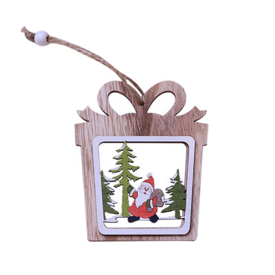 

〖Follure〗1PC New Christmas Tree Ornaments Hanging Xmas Tree Party Decor 3D Wooden Pendant