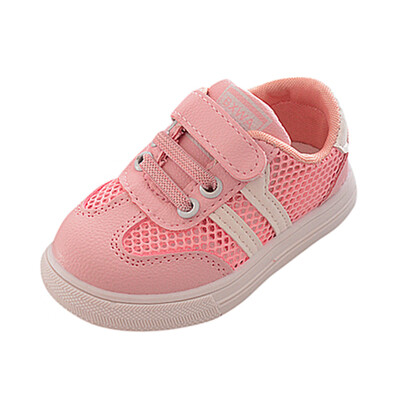 

Toddler Kids Sport Hollow Baby Shoes Boys Girls Soft Soled Striped Sneakers