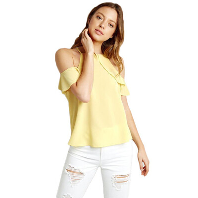

Nomeni Plus Size Women Sexy Summer Casual Sling Shirt Off Shoulder Blouse Tops T-shirt