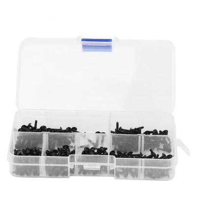 

Greensen 300Pcs M2 Black Round Head Cross with Washer Carbon Steel Screw Bolt Assortment Set