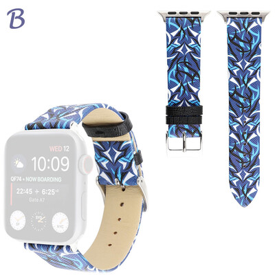 

〖Follure〗Leather Floral Pattern Printed Replaceable Band For Apple Watch 4321 3840mm