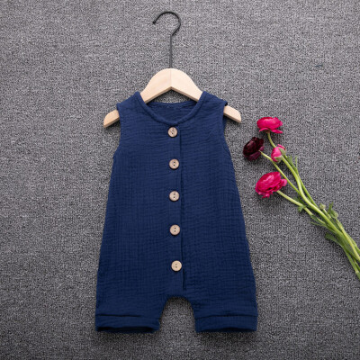 

Summer Infant Baby Boys&Girls Ruffles Solid Vest Romper Jumpsuit Clothes