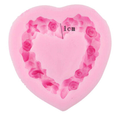 

1Pc Diy Lace Heart Wreath Rose Flower Mould Fondant Silicone Cake Baking Mold