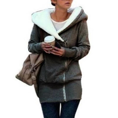 

New Autumn Winter Women Hoodies Coat Warm Coat Zipper Outerwear Hooded Sweatshirts Casual Long Jacket Plus Size