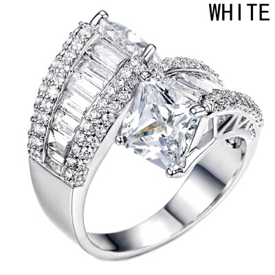 

Sterling Silver Natural Gemstone White Sapphire Birthstone Eternity Ring Wedding Engagement Jewelry Gifts