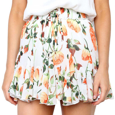 

Roseonmyhand Women Casual Retro High Waist Print Design Evening Party Short Skirt