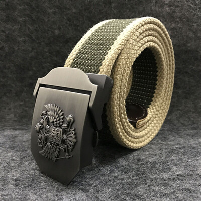 

Unisex Russian National Emblem canvas Tactical belt quality casual sport Military belts For Mens&Women Jeans belt