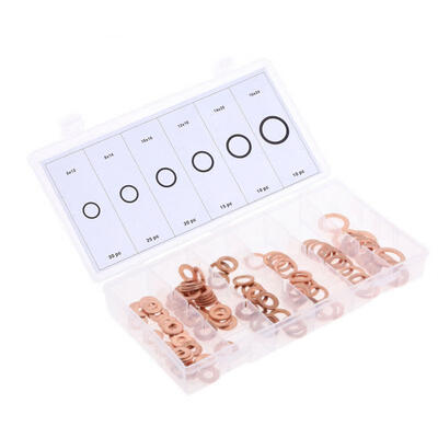 

Greensen 110Pcs Copper Sealing Washers Solid Gasket Flat Kit Set for Maintenance Requirement