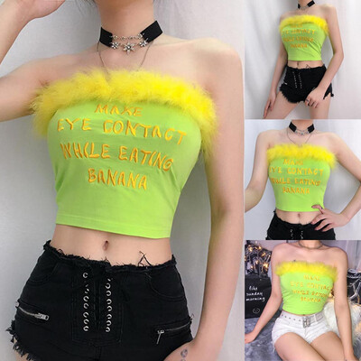 

Starmoon Women Tank Top Sexy Reflective Bralet Buckle Tube Top Vest Cami