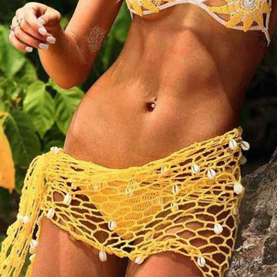 

Roseonmyhand Ladies Summer New Hand Hook Beach Shawl Sexy Fishnet Shell Sunscreen Beach Towel