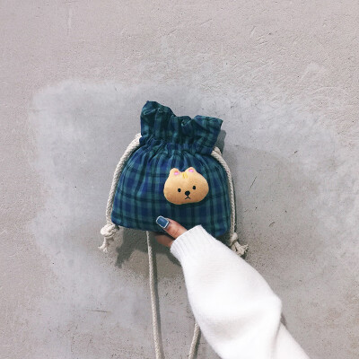 

Small fresh Sen student bag female 2019 new Korean version of the wild mini plaid bag canvas shoulder Messenger bag