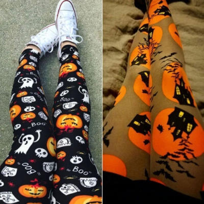 

Women Halloween Gym Yoga Workout Leggings Push-Up High Waist Sports Capris Pants