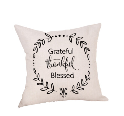 

〖Follure〗Happy Thanksgiving Pillow Case Home Sofa Bed Decor Square Cushion Cover A