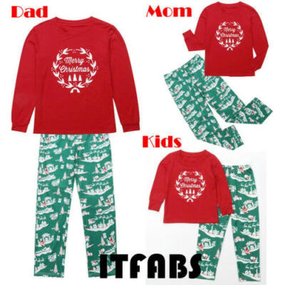 

Christmas Family Matching Parents Kids Pyjamas Xmas Nightwear Pajamas PJs Set UK