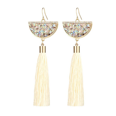 

Hot Sell New 6 colors Long Exquisite Designs Big Fashion Wild Ear Jewelry Bohemian Fringed Velvet Cotton Women