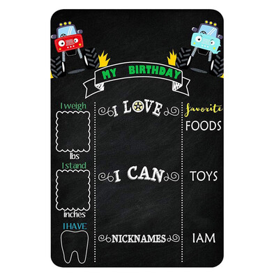 

Gobestart Decorative Chalkboard Style Baby Birthday Record Decoration Photo Props