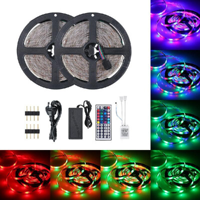 

DC12V 48W 10 Meters 600 LED RGB Strip Light with IR 44 Keys Remote Control Controller Cuttable Supported Automatic Colors Changing