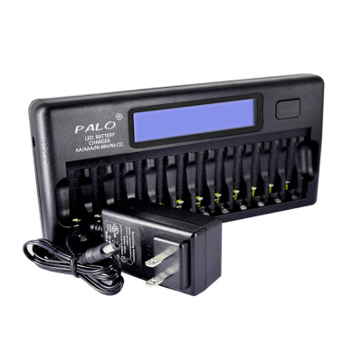 

PALO PL-NC30 Universal Intelligent Battery Charger 4 Inch LCD Display Speedy Smart Charger w 12 Battery Slots for 12V Ni-MH Ni-C