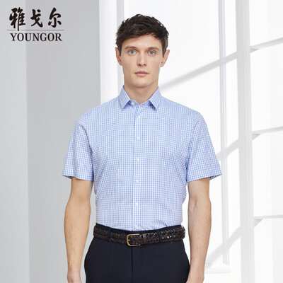 

Youngor shirt mens 2019 spring youth mens casual dress shirt YSDP10261HFY blue 40