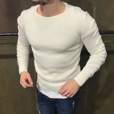 

Mens New Sweatshirt Sweater Knitted Fleece Crew Neck Pullover Jumper Long Sleeve