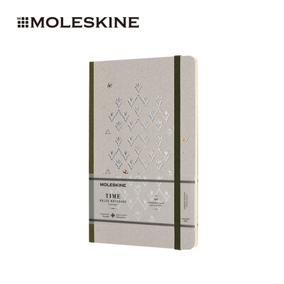 

MOLESKINE notebook business office stationery notebook time series past events green hard surface large horizontal hand account 0777