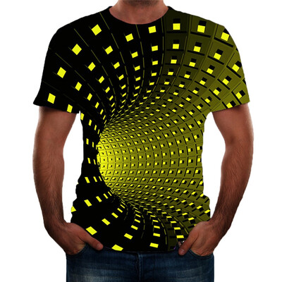 

Toponeto Fashion Mens 3D Printing Round Neck Short Sleeve Shirt Top Blouse
