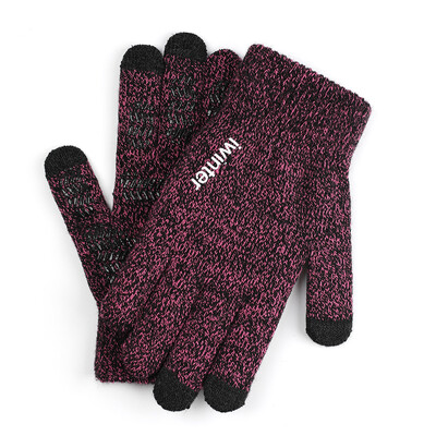 

Knitted Gloves Sensitive Touchscreen Gloves Women Men Wool Knitting Gloves Anti-skid Warm Winter Gloves