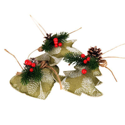 

Christmas Tree Hanging Decoration Christmas Pine Cone Fabric Pendant Five-pointed Star Pendant Supermarket Hotel Window Layout