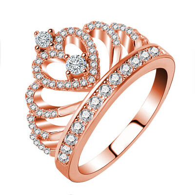 

Bride Crown Birthstone Fashion Wedding Jewelry Ring Cute Engagement Zircon Ring Multilevel Original