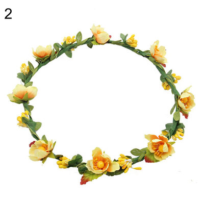 

Girls Faux Flower Hair Headband Garland Wreath Wedding Party Bride Headpiece