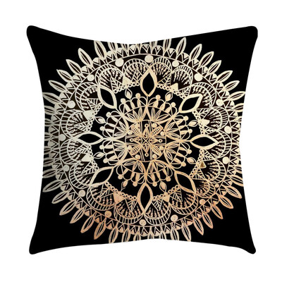 

〖Follure〗Rose Black Gold Cushion Cover Square Pillowcase Home Decoratio