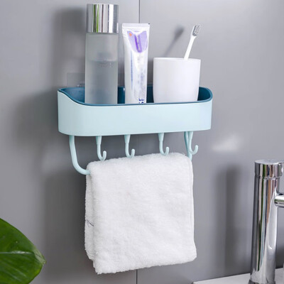 

〖Follure〗Punch-Free Plastic Bathroom Shelf Shower Shampoo Holder Storage Rack Organizer