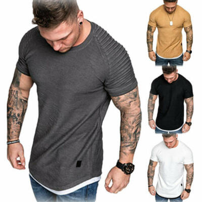 

Fashion Mens Muscle Tee T-shirt Casual Tops Slim Fit O Neck Short Sleeve Blouse
