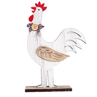 

Nordic Wooden Lovely Hen Rooster Easter Ornament Festival Home Shop Decoration