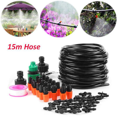 

Irrigation HoseMicro Water Irrigation System Garden Greenhouse Plants Automatic Watering 15M Hose Set Kit Garden Irrigation Kit