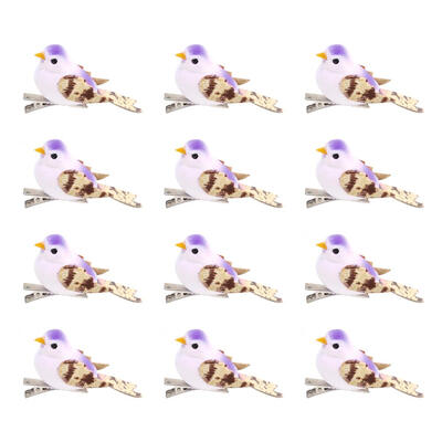 

12pcs Foam Artificial Simulation Bird Flower Wedding Christmas Tree Decor