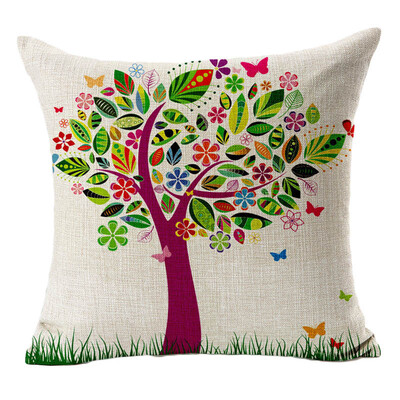 

Siaonvr Cushion Covers Car Floral Printed Cotton Linen Sofa Vintage Pillowcase BK