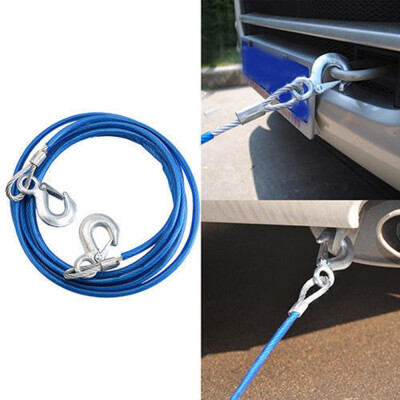 

Tailored 4M 5Tons Car Tow Cable Towing Strap Rope with Hooks Emergency Heavy Duty