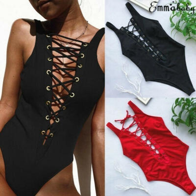 

Womens One Piece Push Up Padded Bra Bikini Monokini Swimwear Swimsuit Beachwear