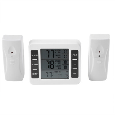 

LCD Wireless Digital Freezer Thermometer Indoor Outdoor Audible Alarm Sensor New