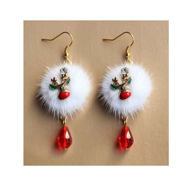

Christmas Santa Claus Earring Pendant Christmas Decor For Home Happy New Year Xmas Gift Ornaments