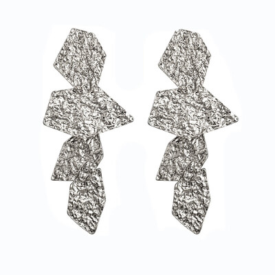 

New Vintage Geometric Metal Leaf Drop Earring Irragular Broken Stone Shape Earring Jewelry Party Statement Brincos Orecchini