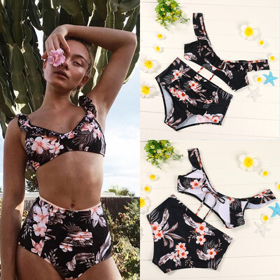 

Roseonmyhand Women Bikini Set Swimwear Push-Up Padded Print Bra Swimsuit Beachwear
