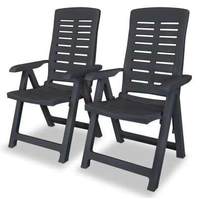 

Reclining Garden Chairs 2 pcs Plastic Anthracite