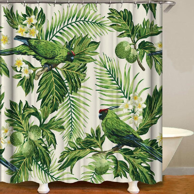 

Shower Curtain Flowers Trees Print Blackout Curtains Waterproof Mildew-proof Bathroom Curtain 71"x71