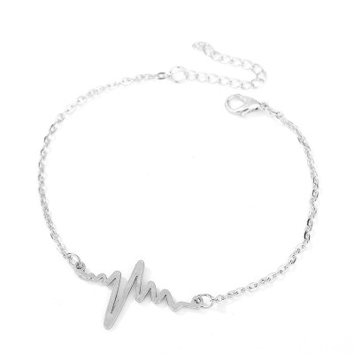 

Women Fashion Sweet Concise Casual All-match Exquisite Wave Shape Solid Color Anklets